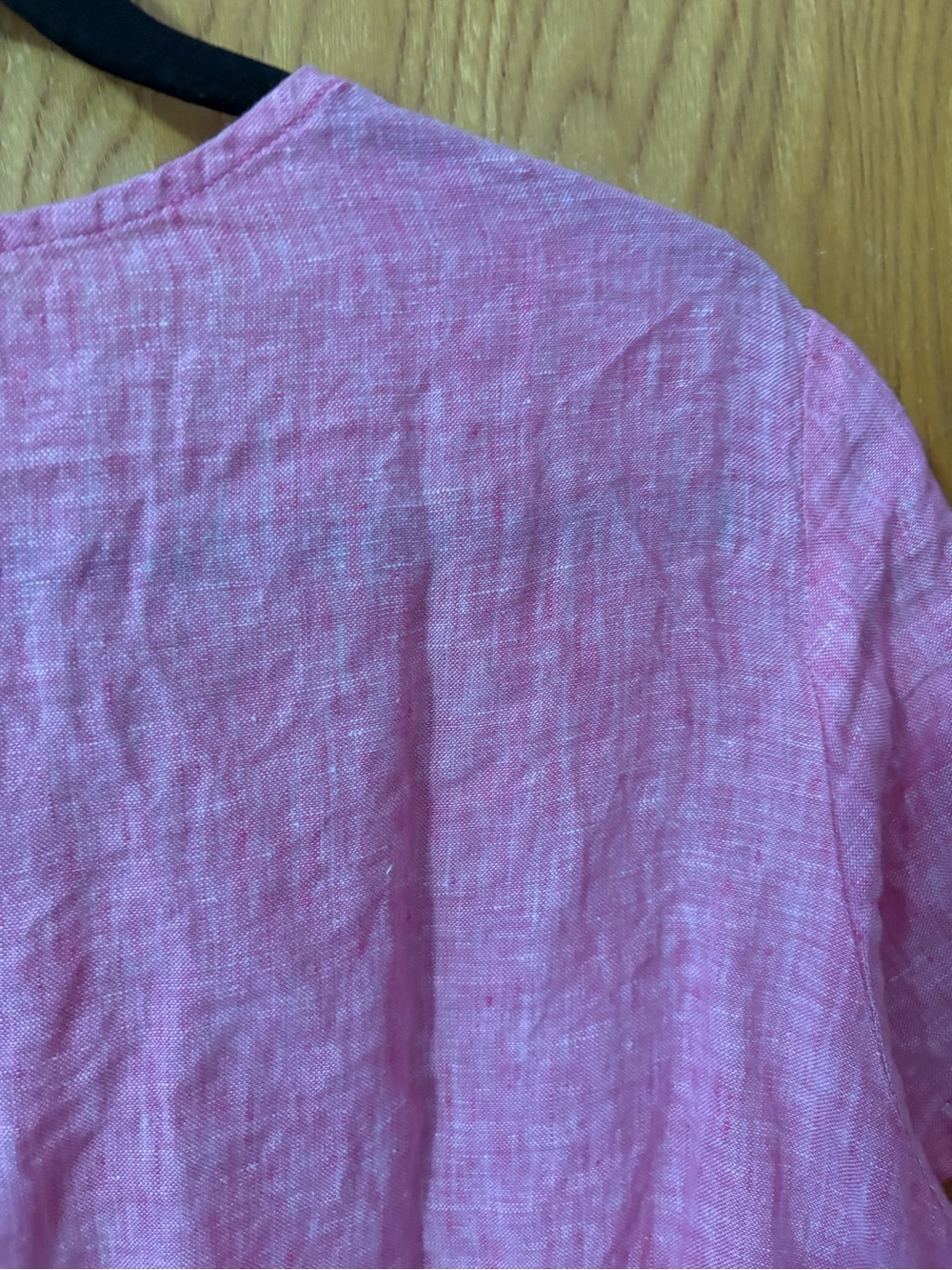 Tahari Pink Scoop Neck Short Sleeve Linen-Blend Top 1X - Picture 8 of 8